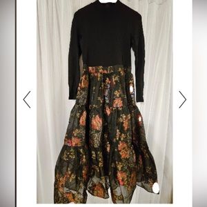 Ted Baker Audria Knit Bodice Tiered mixedmedia Midi Dress. Size 4 Tedbaker/US 10